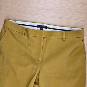 Ann Taylor Trousers Women 12P Yellow Petite Curvy Fit Mustard Chino Capri Pants
